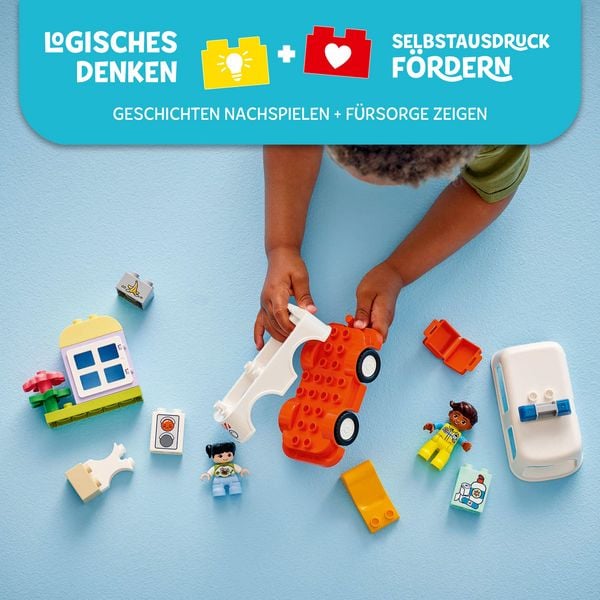 LEGO DUPLO Rettungswagen mit Fahrer, Lernspielzeug für Kleinkinder 10447