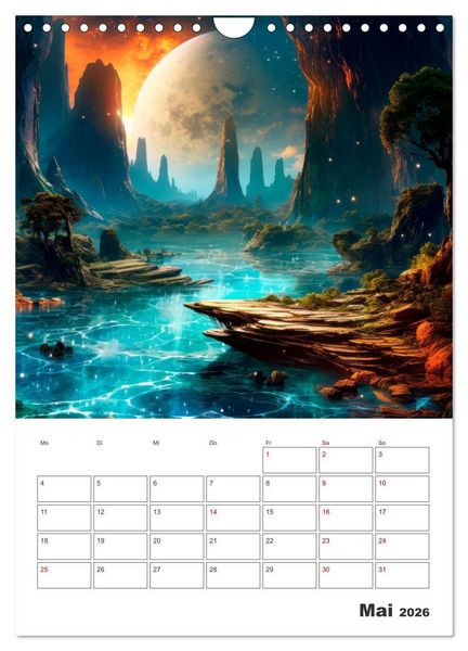Produktbild: FERNE WELTEN Cooler Terminplaner (Wandkalender 2026 DIN A4 hoch), CALVENDO Monatskalender