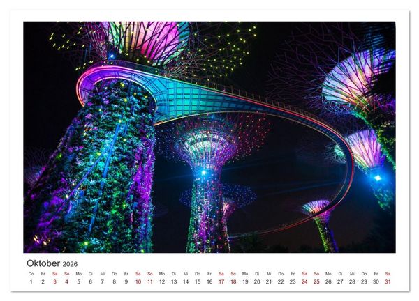 Produktbild: Singapur: Zwischen Wolkenkratzern und Superb&auml;umen (Wandkalender 2026 DIN A3 quer), CALVENDO Monatskalender