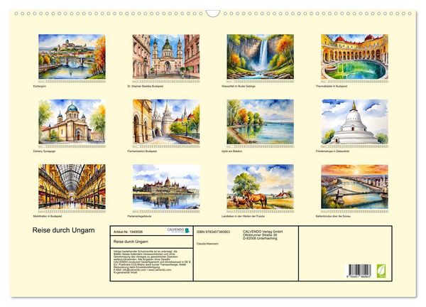 Produktbild: Reise durch Ungarn (Wandkalender 2026 DIN A2 quer), CALVENDO Monatskalender