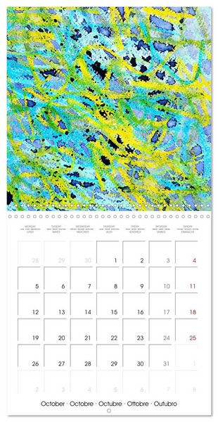 Produktbild: Emerald Waves - Watercolour experiments in green and blue (Wall Calendar 2026 12 &times; 12 Inch) CALVENDO 12 Month Wall Calendar