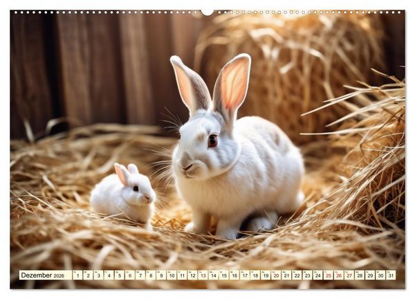 Produktbild: M&uuml;mmelm&auml;nner - Goldige Kaninchen (hochwertiger Premium Wandkalender 2026 DIN A2 quer), Kunstdruck in Hochglanz