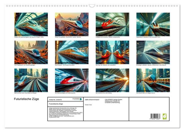 Produktbild: Futuristische Z&uuml;ge (Wandkalender 2026 DIN A2 quer), CALVENDO Monatskalender