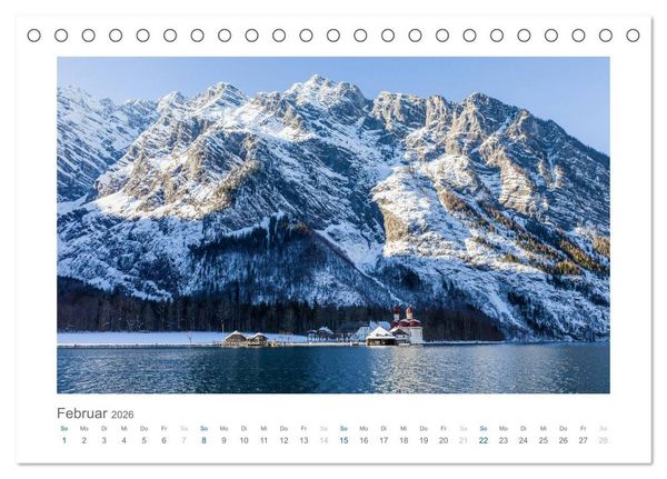 Produktbild: Berchtesgadener Alpen - Land von Watzmann und K&ouml;nigssee (Tischkalender 2026 DIN A5 quer), CALVENDO Monatskalender