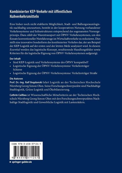 Produktbild: Kombinierter KEP-Verkehr mit &ouml;ffentlichen Nahverkehrsmitteln