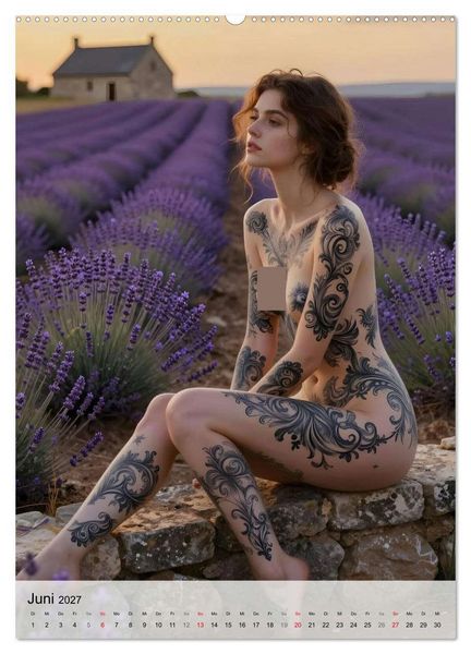 Produktbild: Tattoo Engel (Wandkalender 2027 DIN A2 hoch), CALVENDO Monatskalender