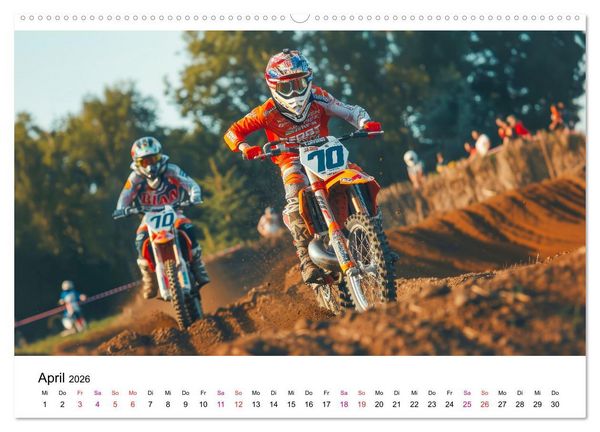 Produktbild: Motocross Erlebnisse (Wandkalender 2026 DIN A2 quer), CALVENDO Monatskalender