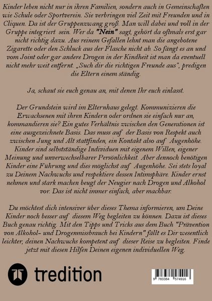 Produktbild: Pr&auml;vention von Alkohol- und Drogenmissbrauch bei Kindern