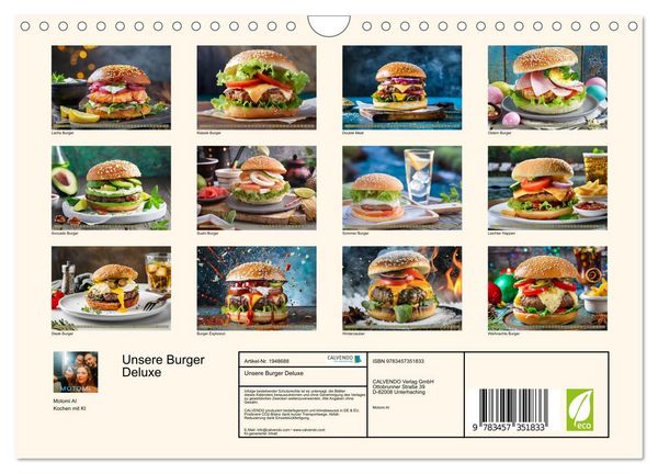 Produktbild: Unsere Burger Deluxe (Wandkalender 2026 DIN A4 quer), CALVENDO Monatskalender