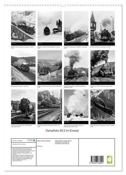 Produktbild: Dampfloks 95.0 im Einsatz (hochwertiger Premium Wandkalender 2026 DIN A2 hoch), Kunstdruck in Hochglanz