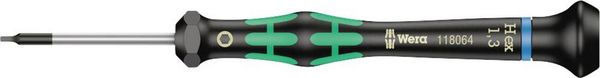 Produktbild: Wera 2054 Elektrotechnik und Feinwerktechnik Innen-Sechskantschraubendreher Schl&uuml;sselweite (metrisch): 1.3 mm Klingenl&auml;nge: 40 mm