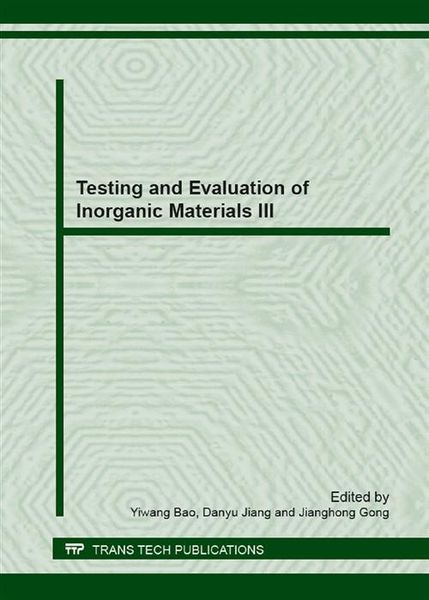 Produktbild: Testing and Evaluation of Inorganic Materials III