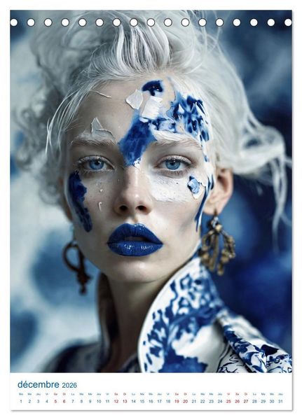 Produktbild: Muses de Porcelaine (Calendrier de bureau 2026 DIN A5 horizontal), CALVENDO calendrier mensuel