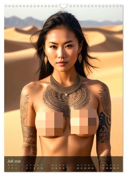Produktbild: Tattoo Queens Asien (Wandkalender 2026 DIN A3 hoch), CALVENDO Monatskalender