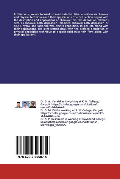 Produktbild: Solid State Thin Films Deposition and Their Applications