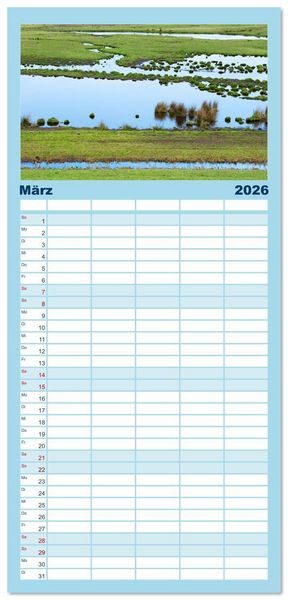 Produktbild: Familienplaner 2026 - Buntes und bl&uuml;hendes Borkum mit 5 Spalten (Wandkalender, 21 x 45 cm) CALVENDO