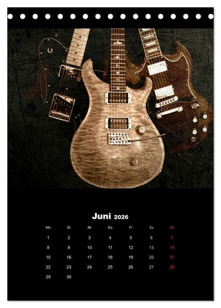 Produktbild: Vintage Gitarren (Tischkalender 2026 DIN A5 hoch), CALVENDO Monatskalender