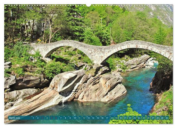Produktbild: Wunderbares Tessin: Mediterranes Klima und italienisches Flair (Wandkalender 2026 DIN A2 quer), CALVENDO Monatskalender