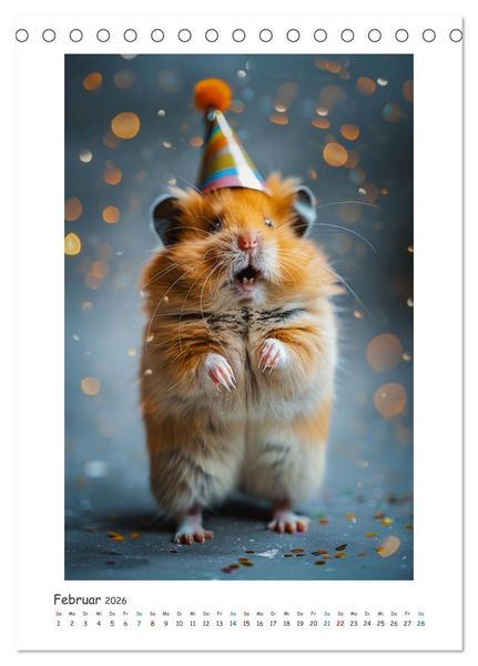 Produktbild: Lustige kleine Hamster (Tischkalender 2026 DIN A5 hoch), CALVENDO Monatskalender