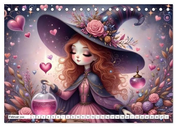Produktbild: Luna, die kleine Zauberhexe (Tischkalender 2026 DIN A5 quer), CALVENDO Monatskalender