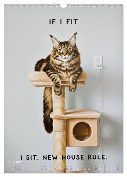 Produktbild: CATitude A YEAR OF CAT LIFE (Wall Calendar 2027 DIN A3 portrait), CALVENDO 12 Month Wall Calendar