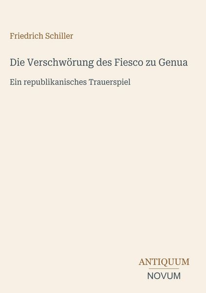 Produktbild: Die Verschw&ouml;rung des Fiesco zu Genua