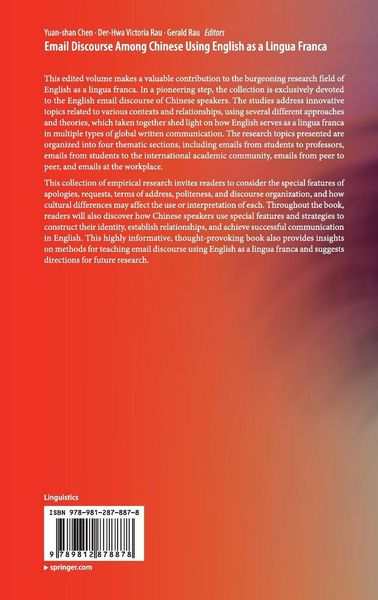 Produktbild: Email Discourse Among Chinese Using English as a Lingua Franca