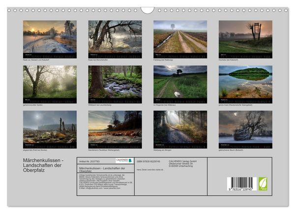 Produktbild: M&auml;rchenkulissen - Landschaften der Oberpfalz (Wandkalender 2026 DIN A3 quer), CALVENDO Monatskalender