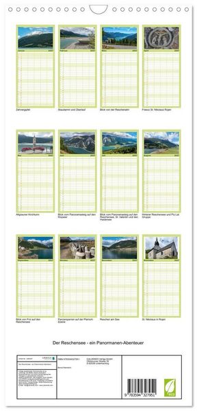 Produktbild: Familienplaner 2027 - Der Reschensee - ein Panormanen-Abenteuer mit 5 Spalten (Wandkalender, 21 x 45 cm) CALVENDO
