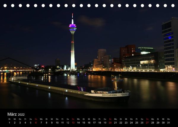 Produktbild: Abends in D&uuml;sseldorf (Tischkalender 2022 DIN A5 quer)