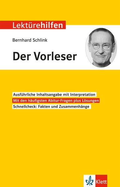 Produktbild: Lekt&uuml;rehilfen Bernhard Schlink "Der Vorleser"