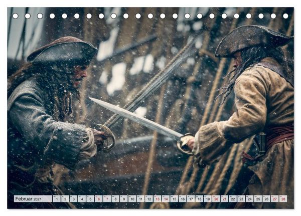 Produktbild: Piraten - Legenden der sieben Meere (Tischkalender 2027 DIN A5 quer), CALVENDO Monatskalender