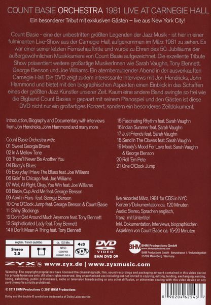 Produktbild: Count Basie Orchestra - 1981 live at Carnegie Hall
