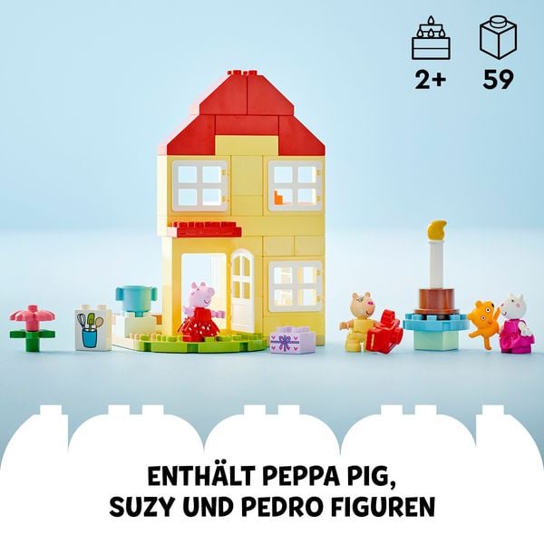 LEGO DUPLO 10433 Peppas Geburtstagshaus: Teddybär Spielzeug für Kinder