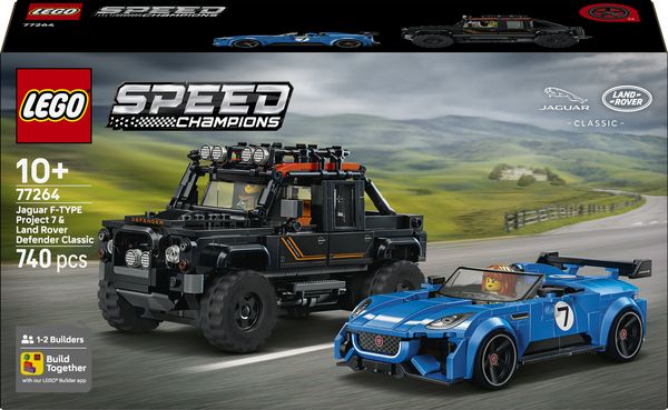 Produktbild: LEGO Speed Champions 77264 Jaguar Project 7 & Land Rover Defender, Spielzeugautos f&uuml;r Kinder
