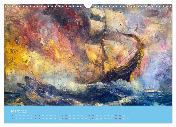 Produktbild: Das trunkene Schiff mit Bildern im William Turner-Stil (Wandkalender 2026 DIN A3 quer), CALVENDO Monatskalender