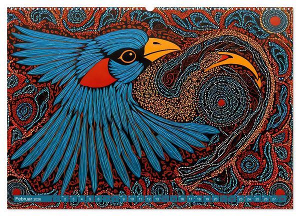 Produktbild: Traumzeit - KI-generierte Aborigine-Kunst aus dem Herzen Australiens (Wandkalender 2026 DIN A2 quer), CALVENDO Monatskalender