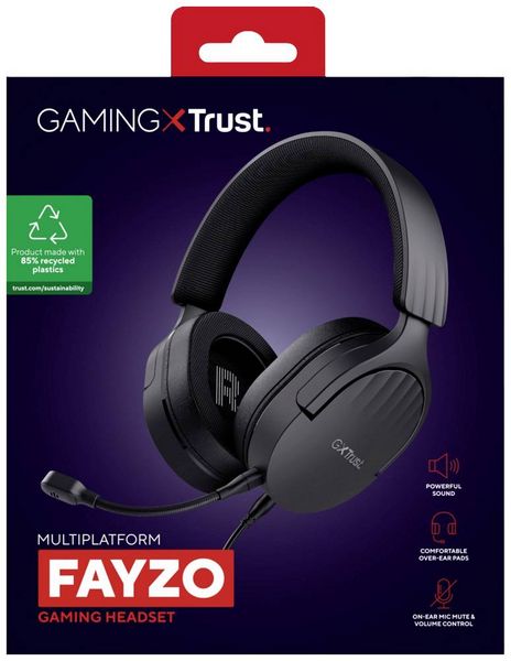 Produktbild: Trust GXT 489 Fayzo Over Ear Headset kabelgebunden Stereo Schwarz Gaming