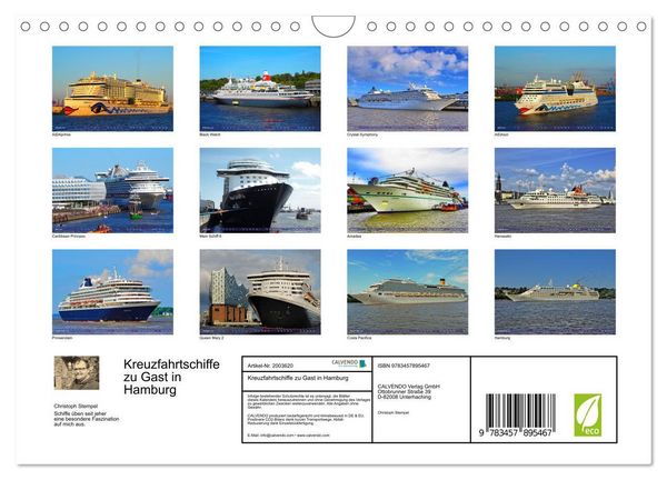 Produktbild: Kreuzfahrtschiffe zu Gast in Hamburg (Wandkalender 2026 DIN A4 quer), CALVENDO Monatskalender