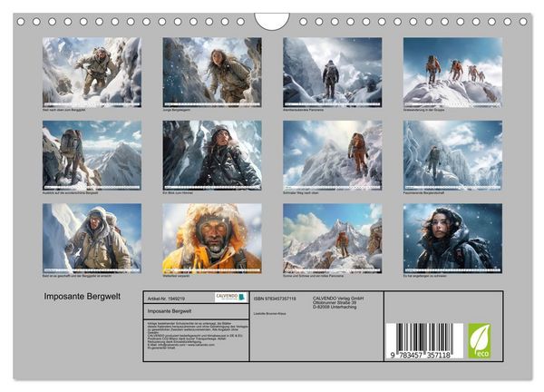 Produktbild: Imposante Bergwelt (Wandkalender 2026 DIN A4 quer), CALVENDO Monatskalender