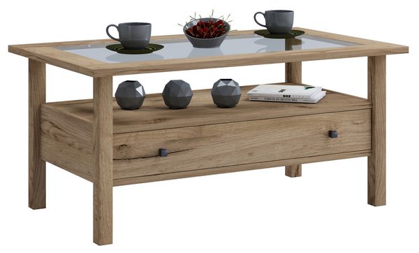 Produktbild: Holz Sofatisch Couchtisch Schublade Lingis L
