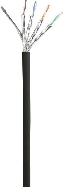 Produktbild: Renkforce RF-5047472 RJ45 Patchkabel CAT 6a S/FTP 10.00m Schwarz Flammwidrig 1St.