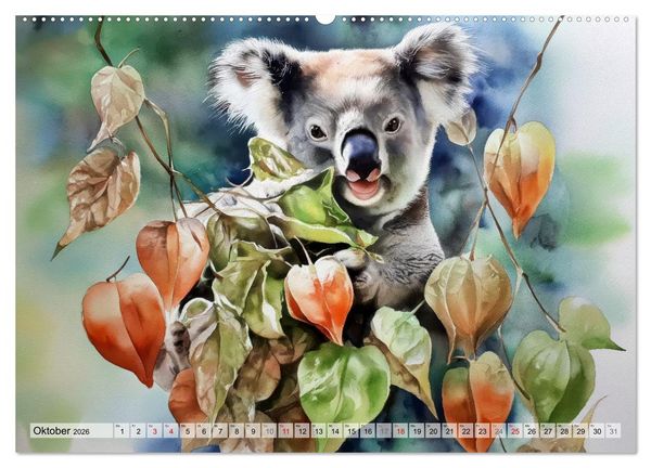 Produktbild: Koalas, liebenswerte kleine Schlafm&uuml;tzen (hochwertiger Premium Wandkalender 2026 DIN A2 quer), Kunstdruck in Hochglanz