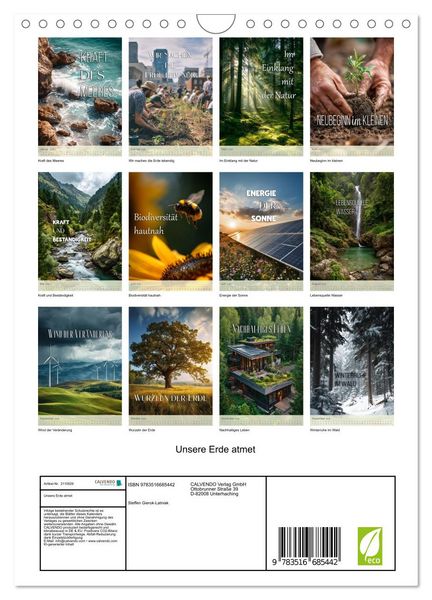 Produktbild: Unsere Erde atmet (Wandkalender 2026 DIN A4 hoch), CALVENDO Monatskalender