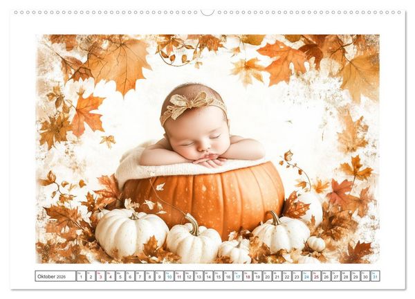 Produktbild: Babyzauber (hochwertiger Premium Wandkalender 2026 DIN A2 quer), Kunstdruck in Hochglanz