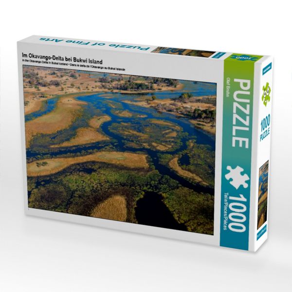 CALVENDO Puzzle Im Okavango-Delta bei Bukwi Island | 1000 Teile Lege-Größe 64x48cm Foto-Puzzle für glückliche Stunden