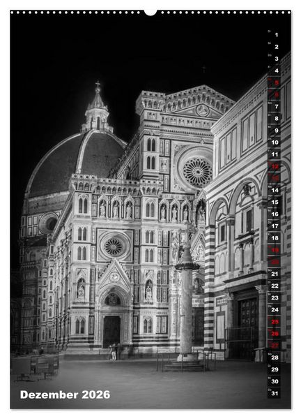 Produktbild: FLORENZ SCHWARZWEI&szlig; (Wandkalender 2026 DIN A2 hoch), CALVENDO Monatskalender