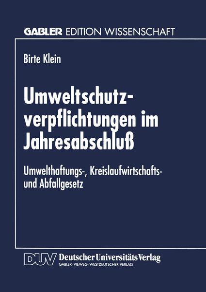 Produktbild: Umweltschutzverpflichtungen im Jahresabschlu&szlig;