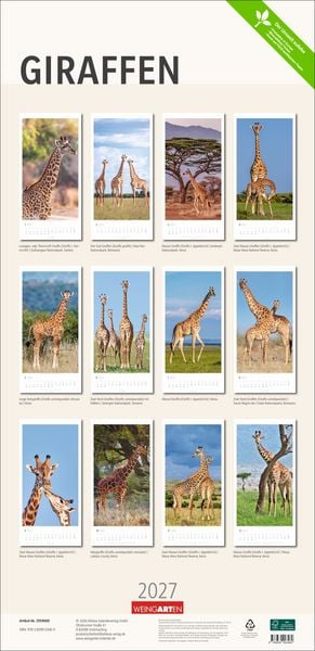 Produktbild: Giraffen Kalender 2027