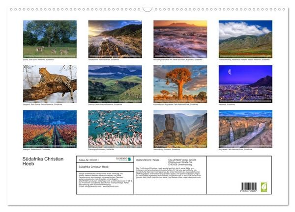 Produktbild: S&uuml;dafrika Christian Heeb (Wandkalender 2026 DIN A2 quer), CALVENDO Monatskalender